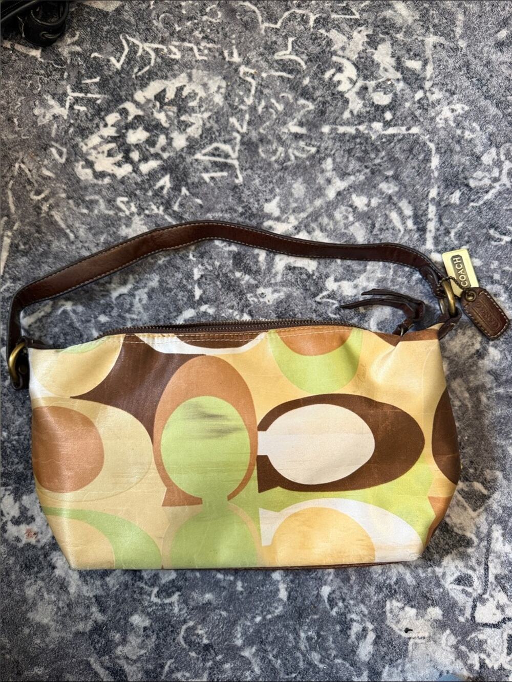 Vintage Coach Poppy Multicolor Signature C Pochette Handbag Y2K
